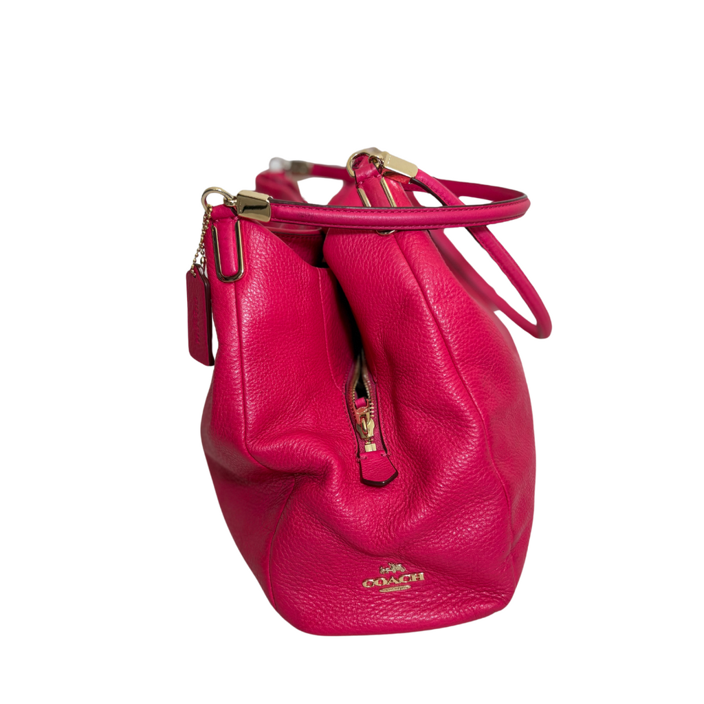 Coach Bag Ruby Pink Madison Leather Small Phoebe Shoulder Bag | Pre Loved |
