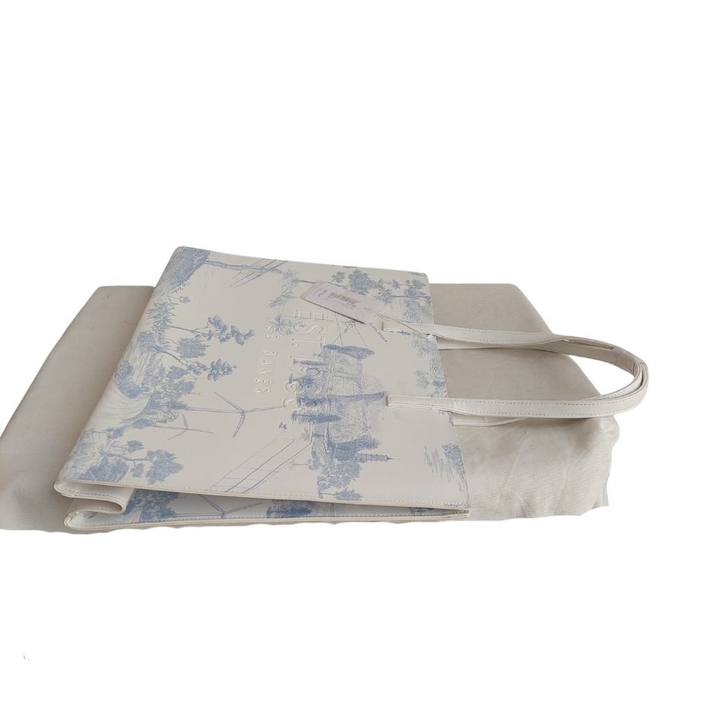 Ted Baker White & Blue New Romantic East West Icon Tote Bag | Brand New |