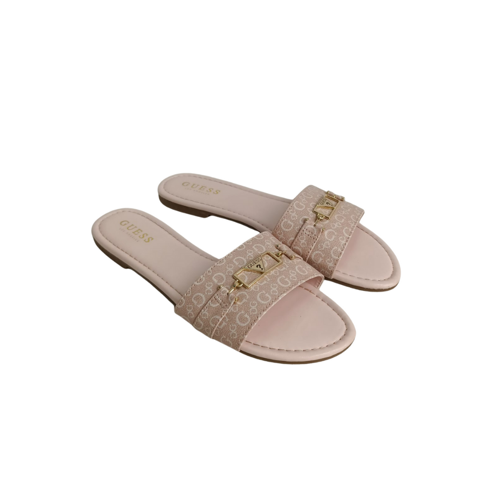 Guess Pink Lures Logo Sandals | Gently Used |