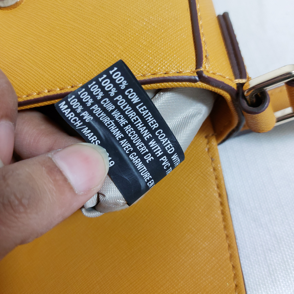 DKNY Mustard Leather Crossbody Bag | Gently Used |