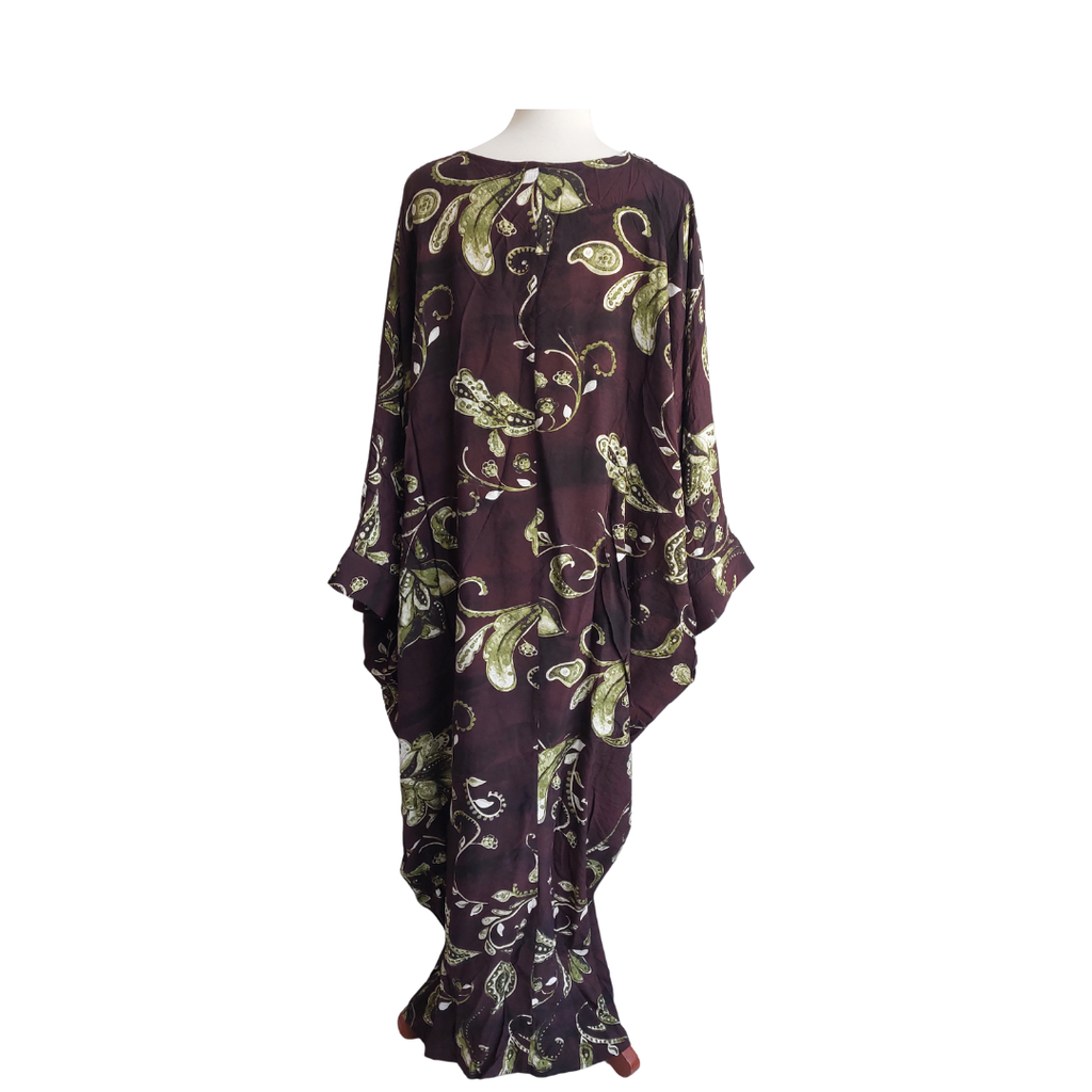 Splash Brown Paisley Printed Kaftan | Brand New |