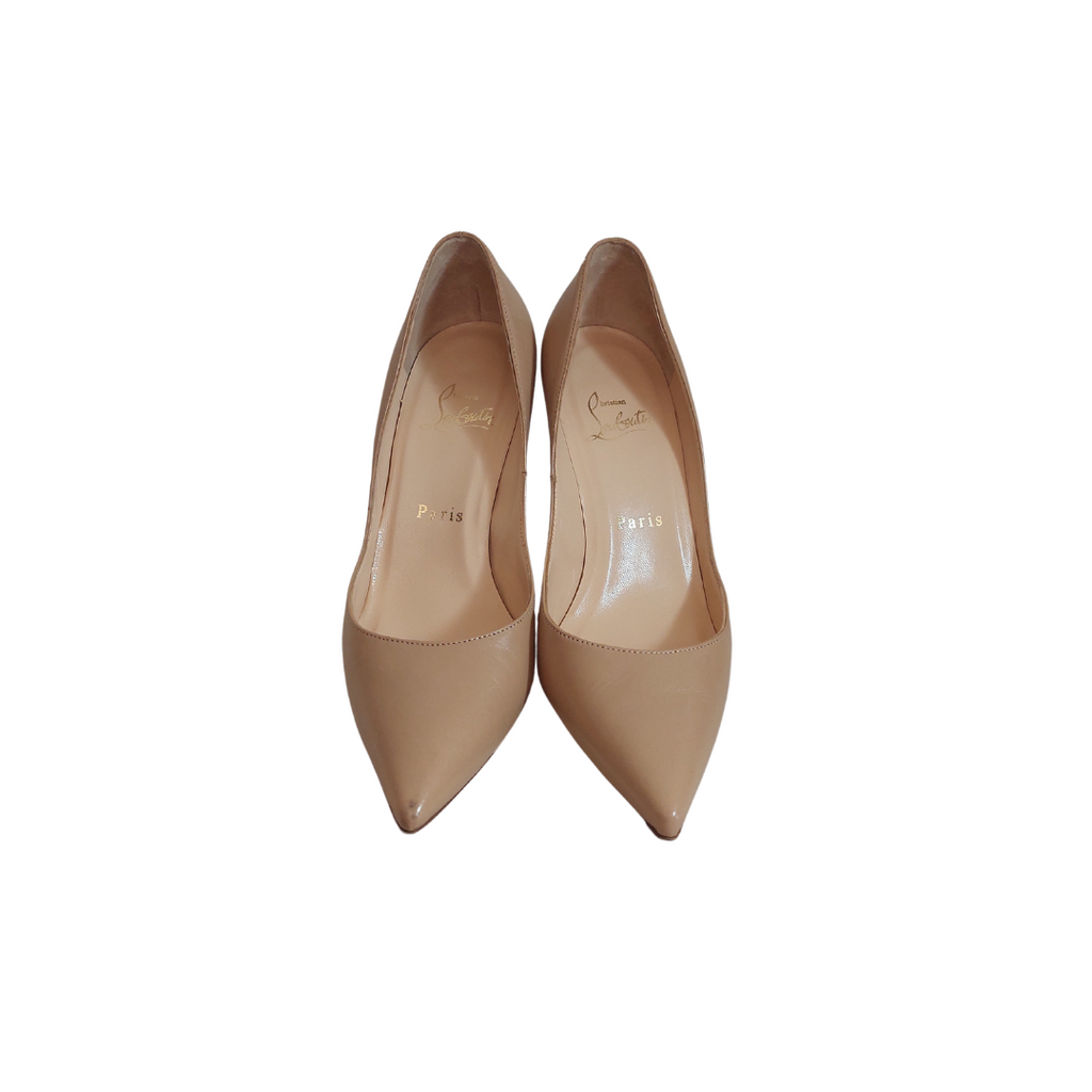Christian Louboutin BEIGE Leather DECOLTISSIMO Heels | Gently Used |