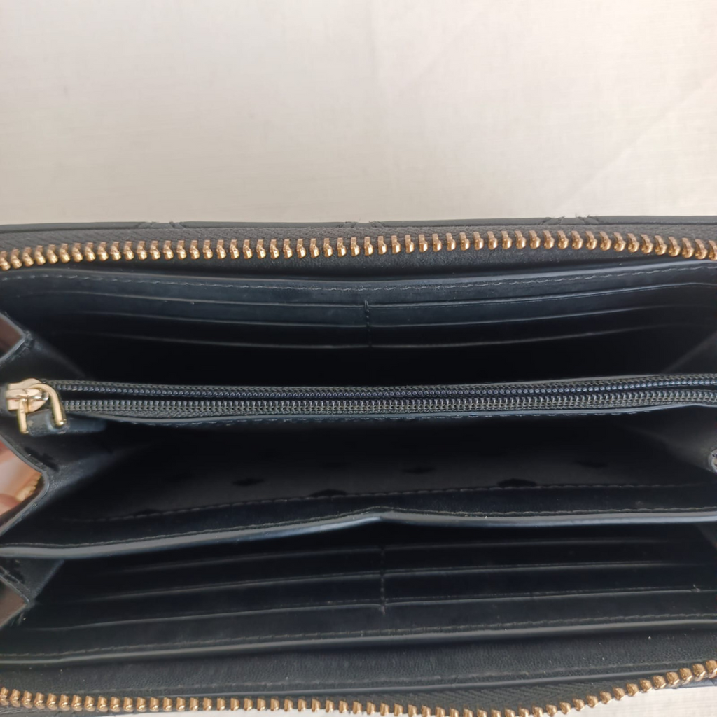 Kate Spade Black Quilted Leather Natalia Large Continental Wallet | Pre Loved |