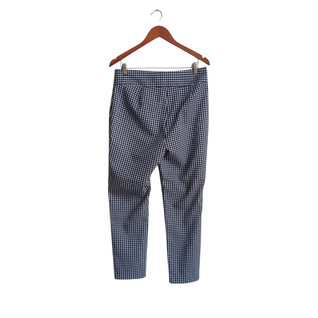 Zara Blue Check Print Straight Leg Pants | Like New |