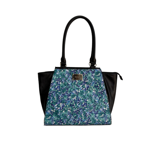 Nine West Blue & White Floral Leatherette Satchel Bag | Pre Loved |