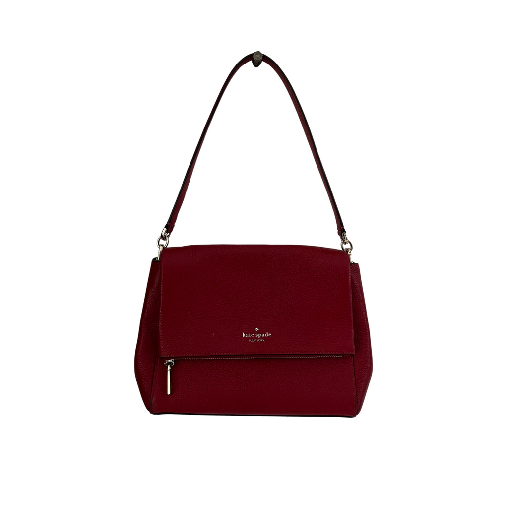 Kate Spade Red Leila Medium Flap Leather Shoulder Bag | Pre Loved |