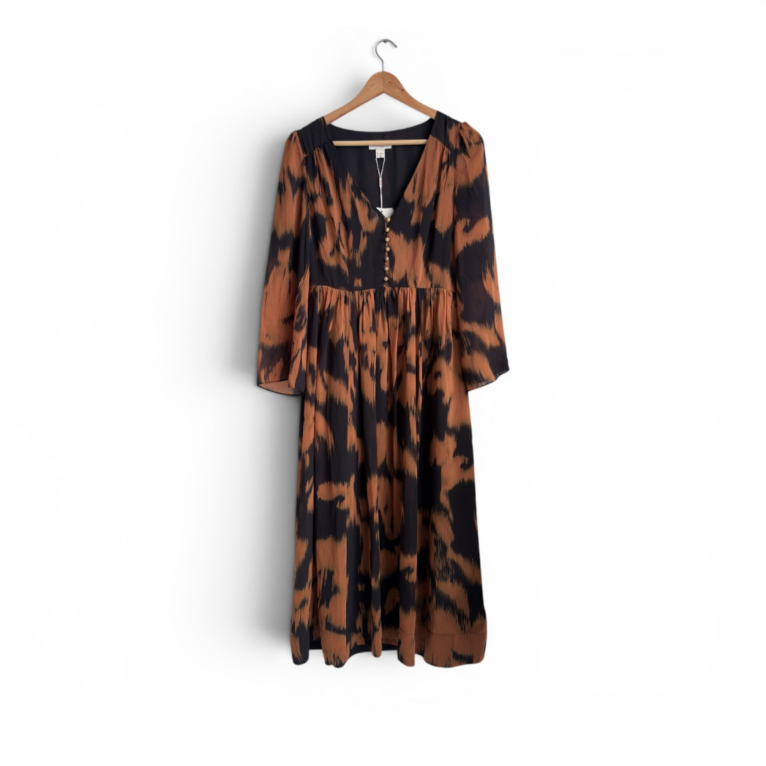 Monsoon Leopard Print Smock Maxi Dress| Brand New |