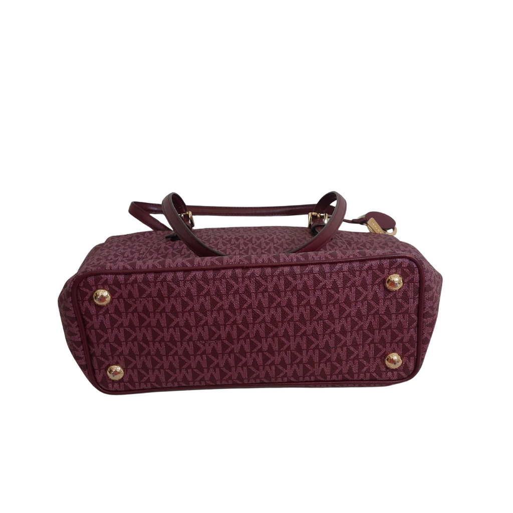 Michael Kors Plum Monogram Jet Set Travel Medium Tote | Pre Loved |