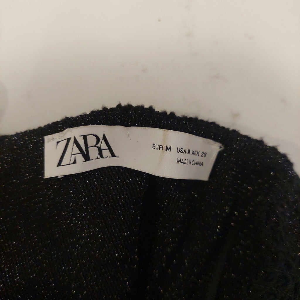 ZARA Black Glitter Sheer Maxi Dress with Slip | Gently used |