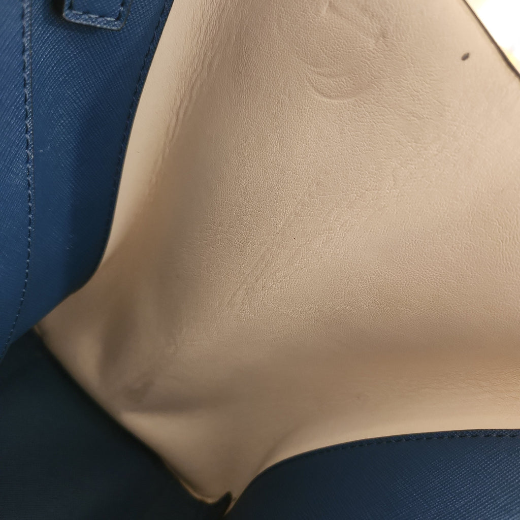 Calvin Klein Light Blue Leather Logo Strap Satchel | Pre Loved |
