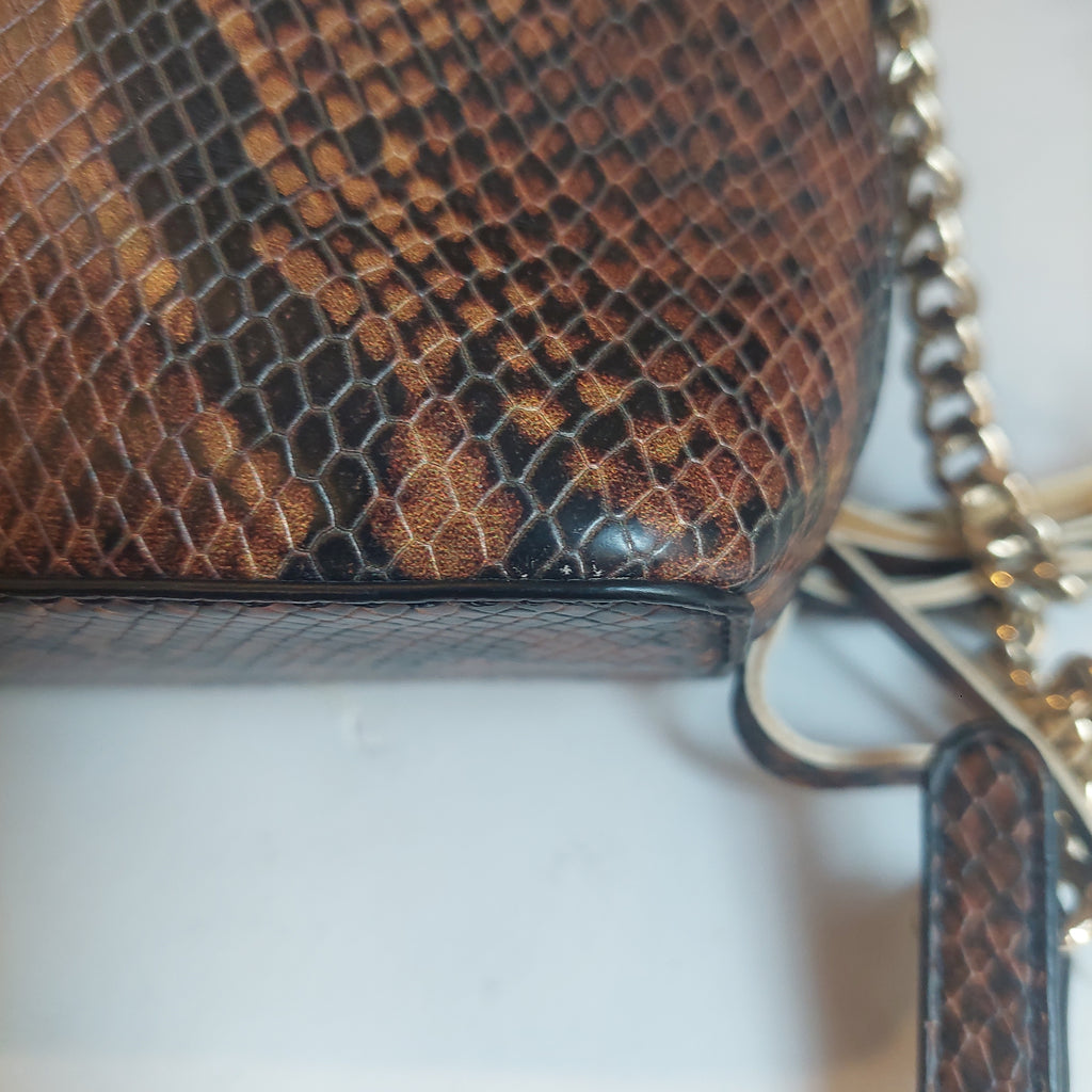 Aldo Brown Snake print Dome Crossbody Bag | Pre loved |