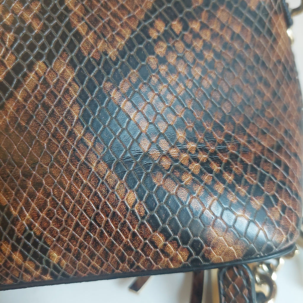 Aldo Brown Snake print Dome Crossbody Bag | Pre loved |