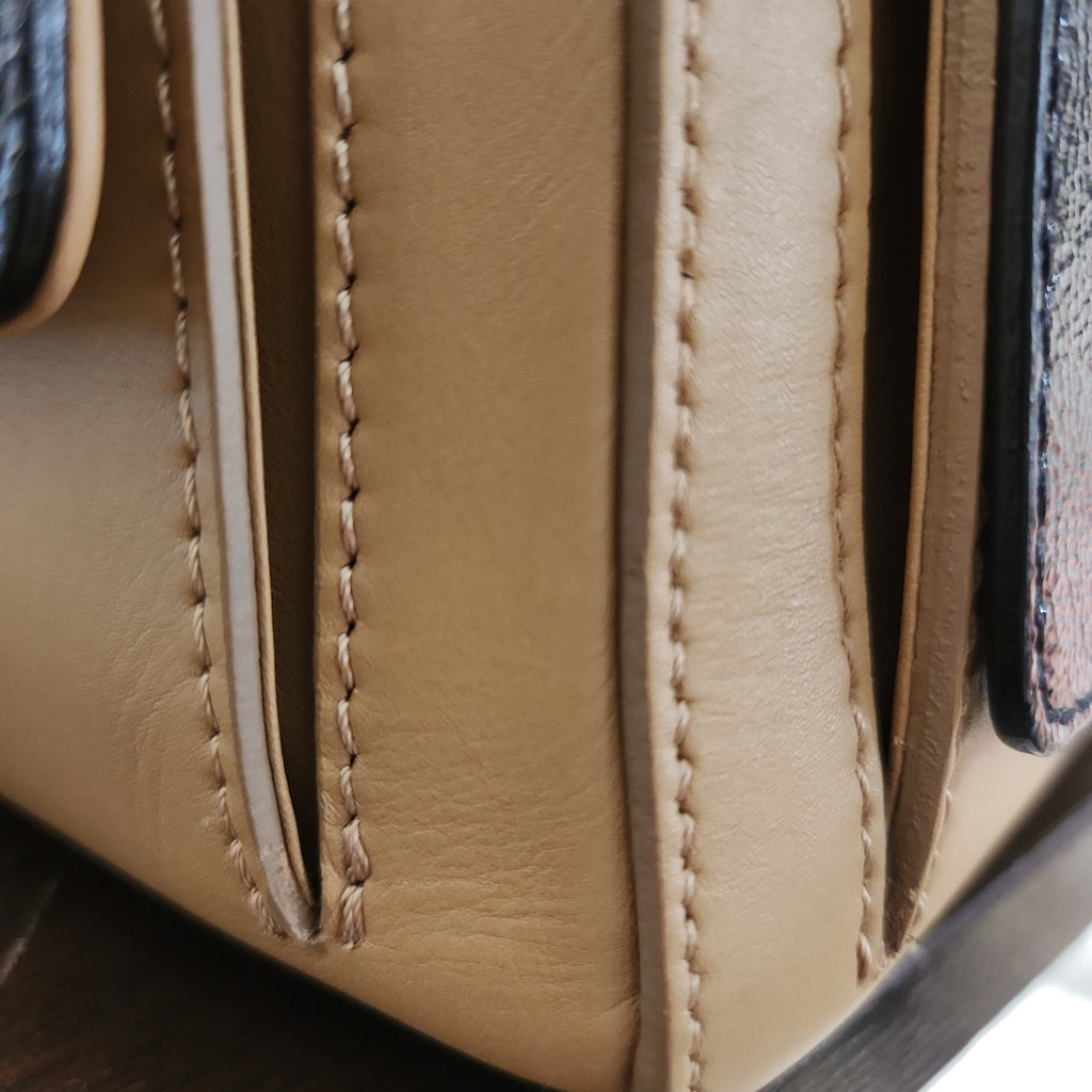 Jimmy Choo Tan & Black Leather Quilted 'Catherine' Handbag | Pre Loved |