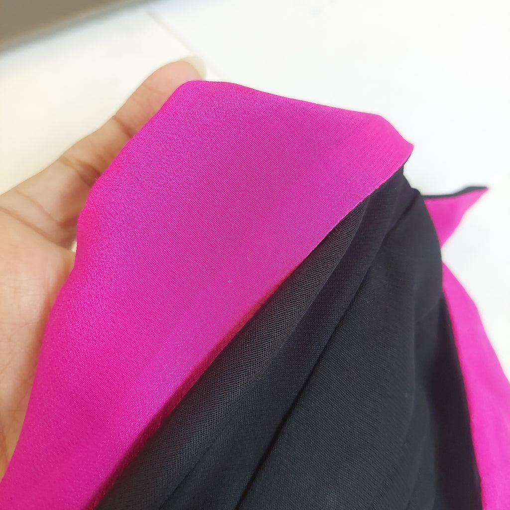 Maheen Karim Black & Fuchsia Pink Trim Outfit | Pre Loved |