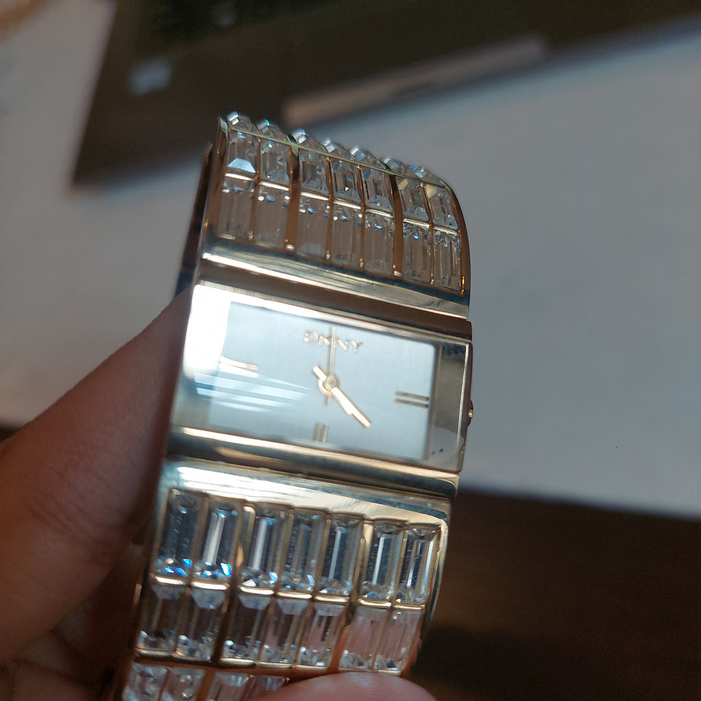 DKNY Gold Rhinestone Bracelet Watch | Pre Loved |