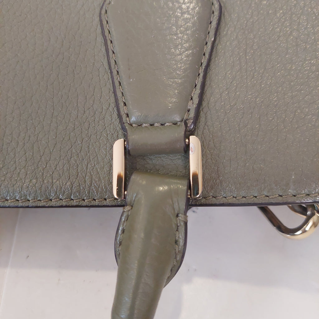 Michael Kors Army Green Leather Satchel | Pre Loved |