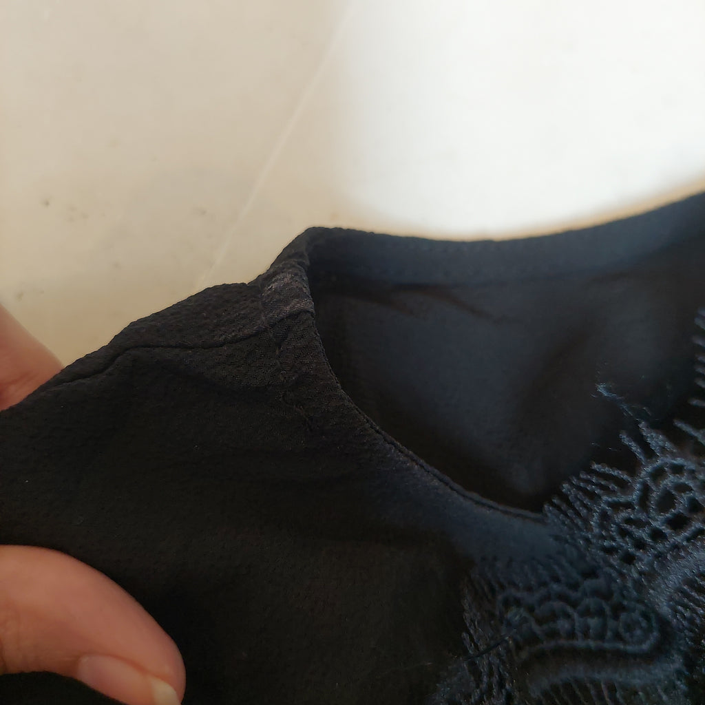 Monteau Black Sleeveless Lace-details Jumpsuit | Pre Loved |