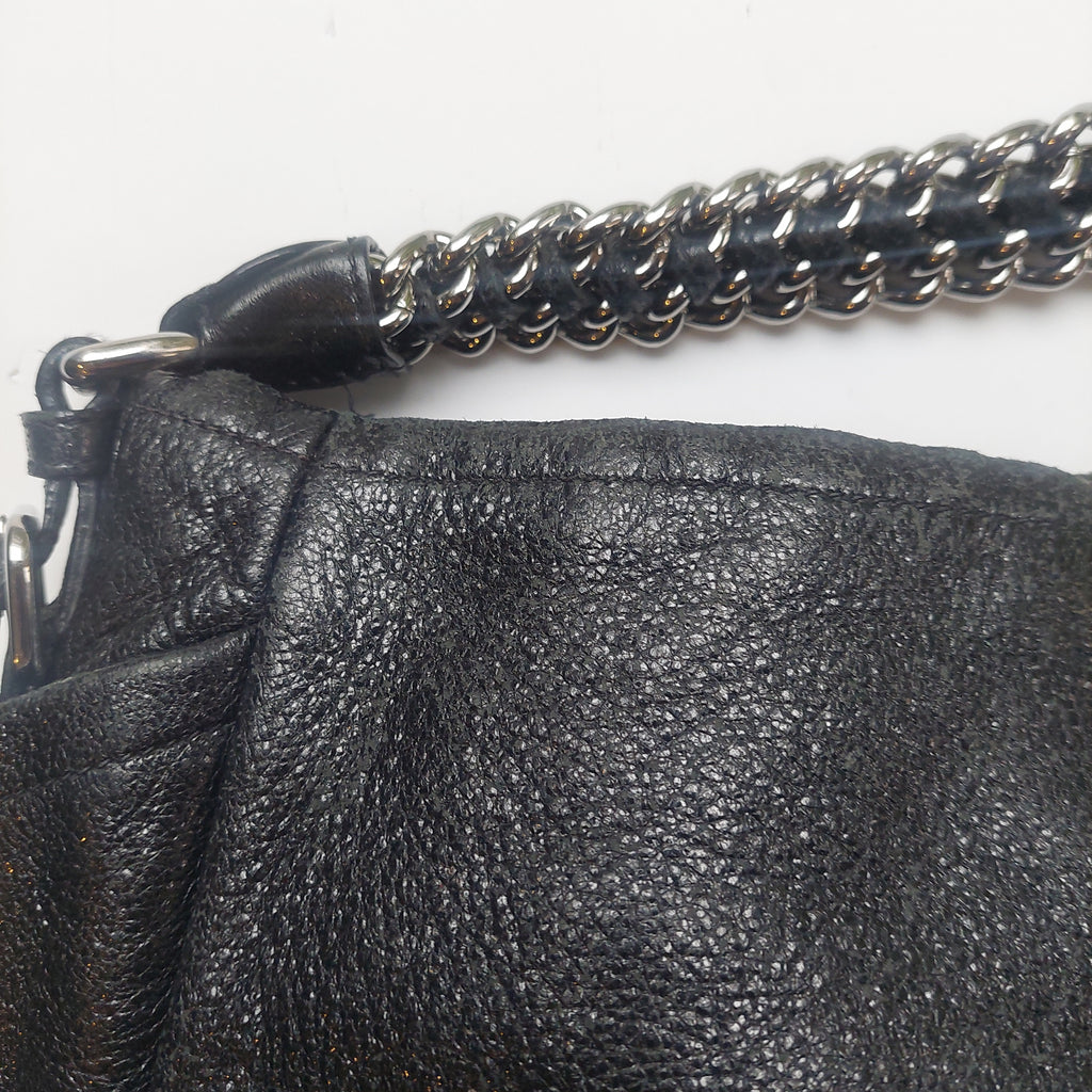 Prada Black Deerskin Cervo Lux Leather Chain Tote | Pre Loved |