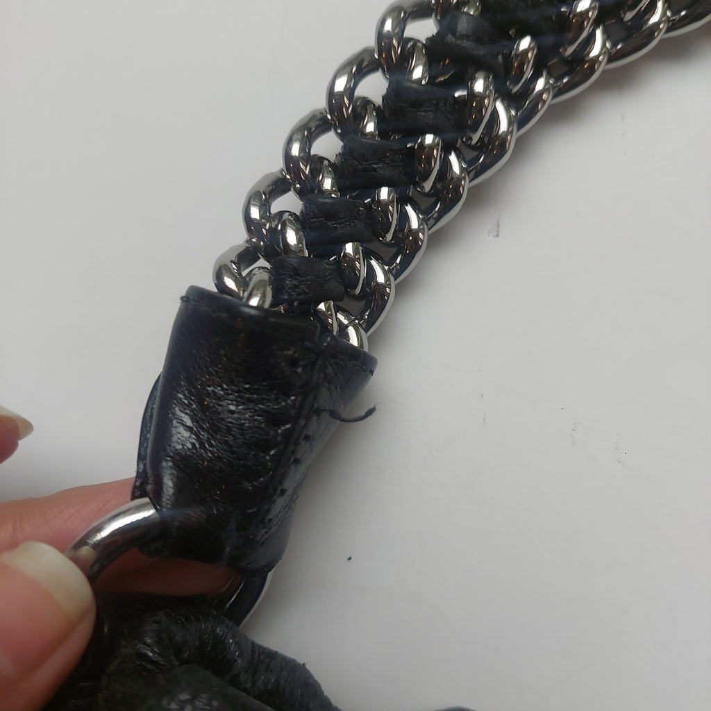 Prada Black Deerskin Cervo Lux Leather Chain Tote | Pre Loved |