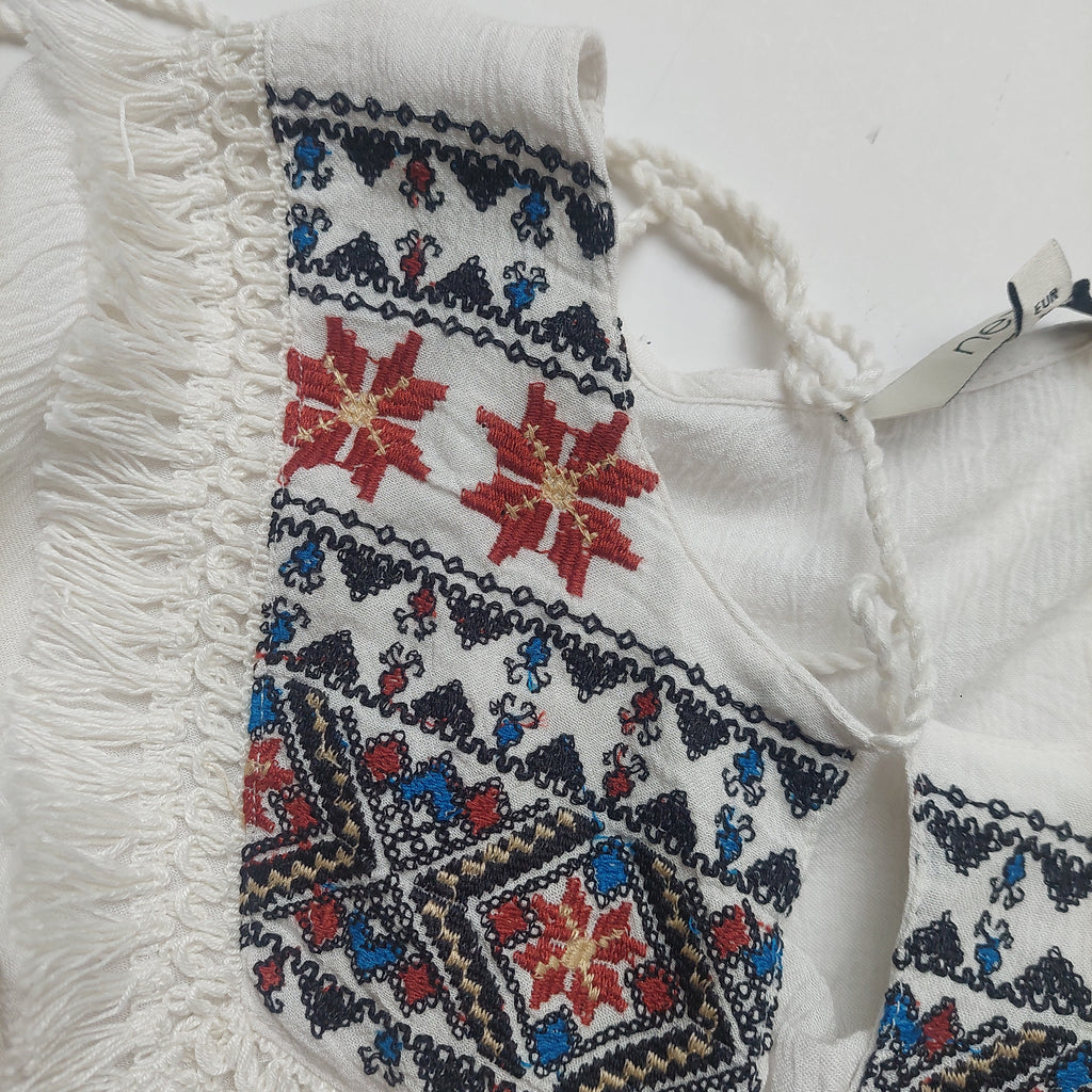 NEXT White Ethnic Embroidered Top | Pre Loved |