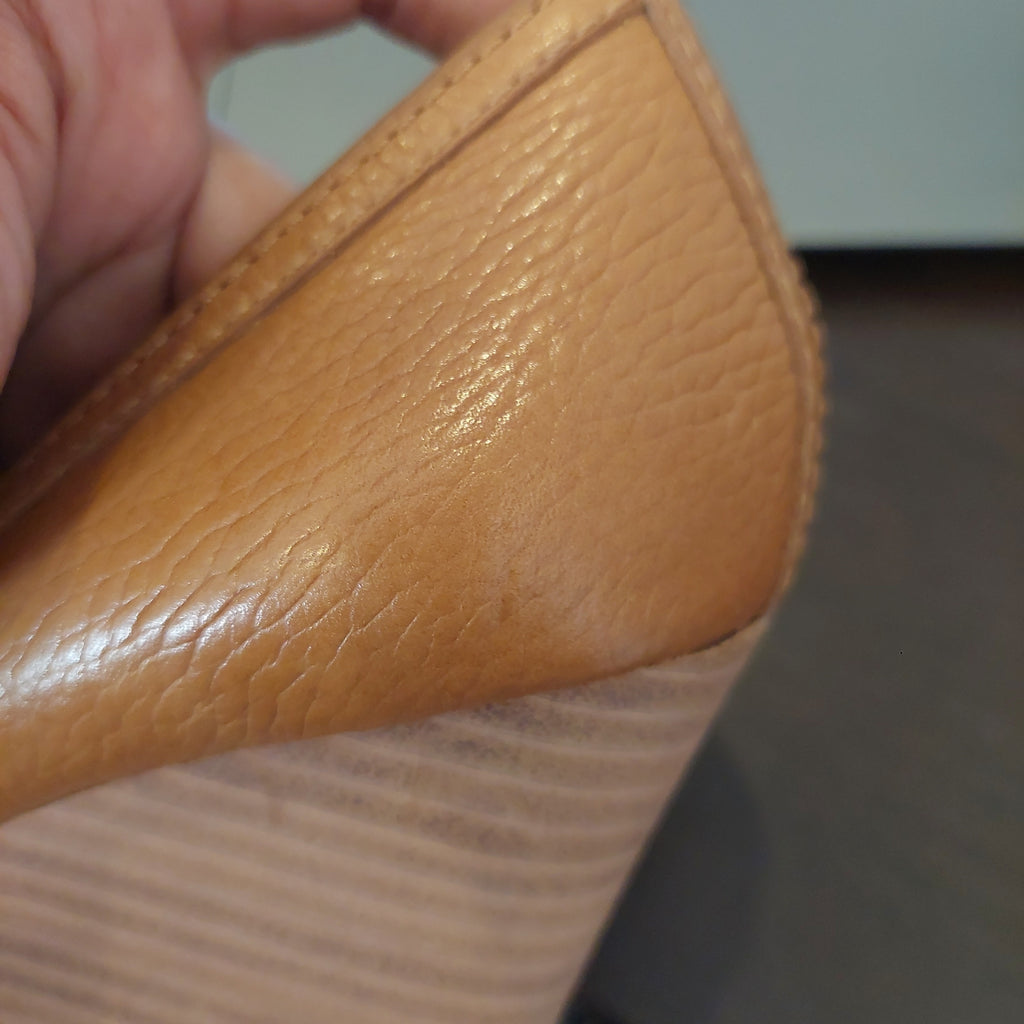 Tory Burch Tan Leather 'Amanda' High Peep-toe Wedges | Pre Loved |