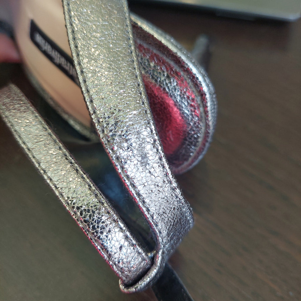 Stradivarius Dark Silver Ankle-strap Heels | Brand New |