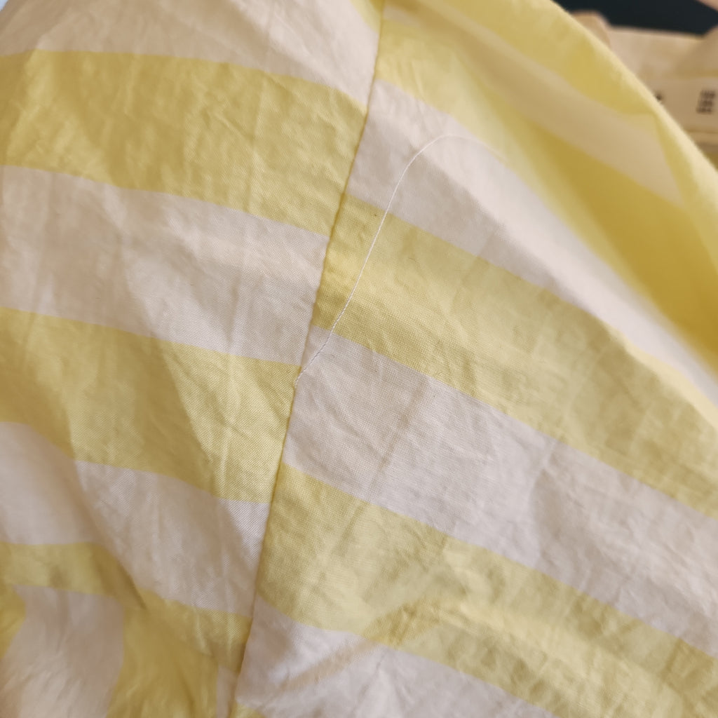 Mango Light Yellow & White Striped Collared Shirt | Brand New |