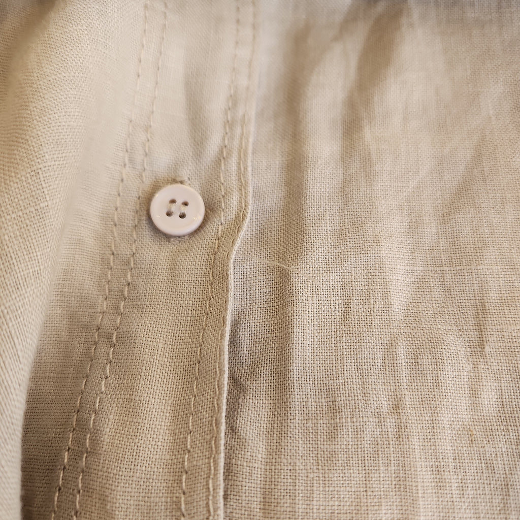 ZARA Light Grey 100% linen Collared Shirt | Gently Used |