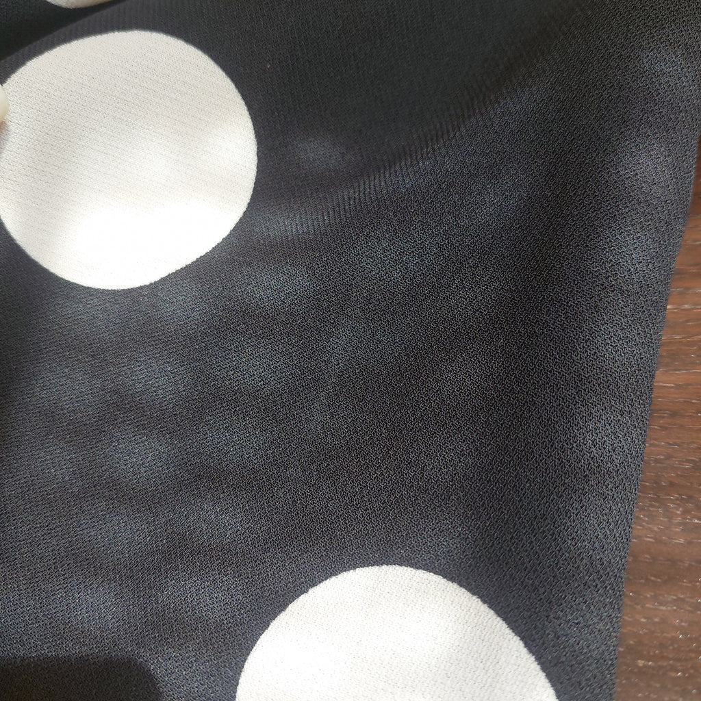 H&M Black & White Polka Dot Puff Shoulders Long Top | Brand New |