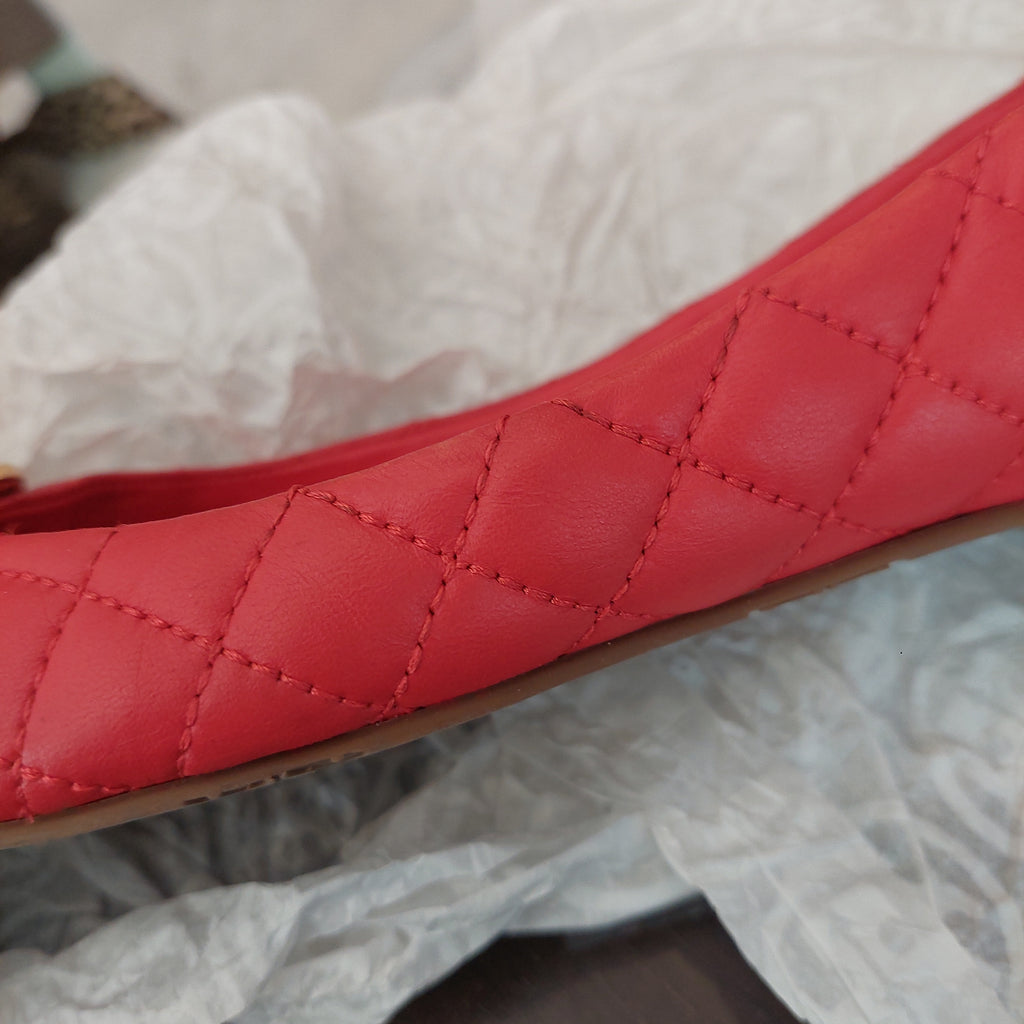 Tory Burch Red Quilted REVA Ballet Flats | Pre Loved |