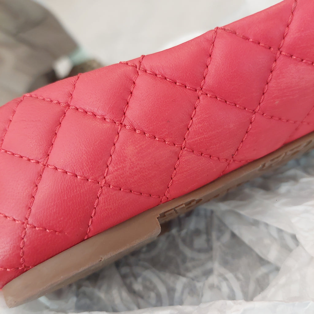 Tory Burch Red Quilted REVA Ballet Flats | Pre Loved |