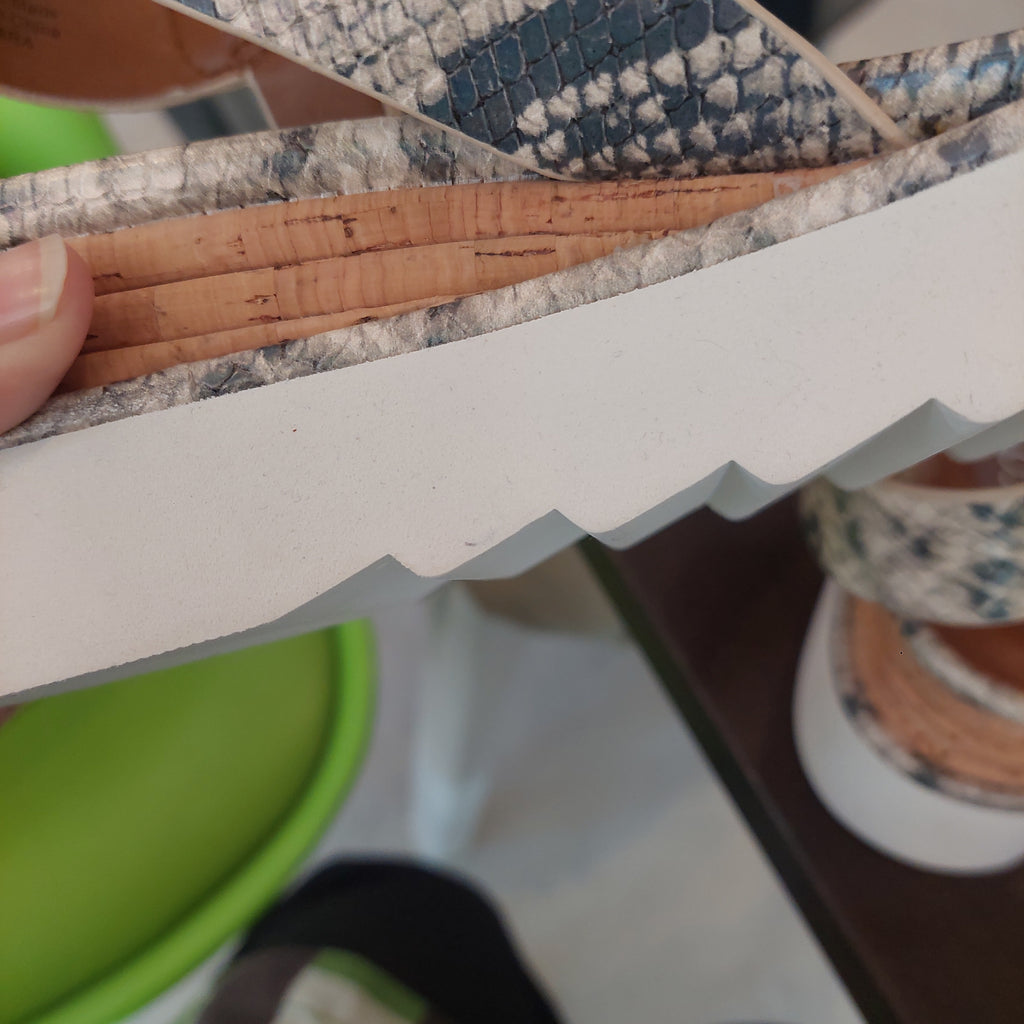 Franco Sarto 'Chiara' Snakeskin Print Foam Chunky Sandals | Gently Used |