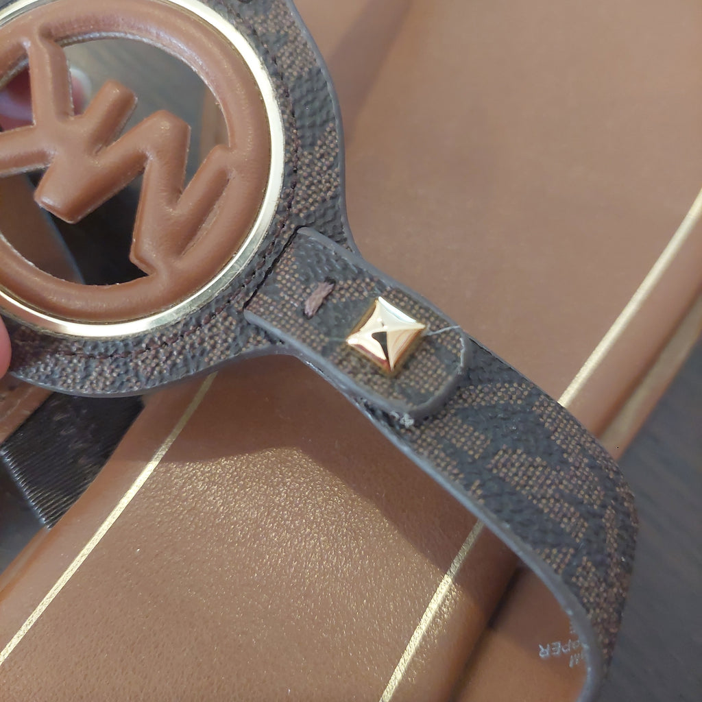 Michael Kors Monogram Aubrey Cutout Sandals | Gently Used |