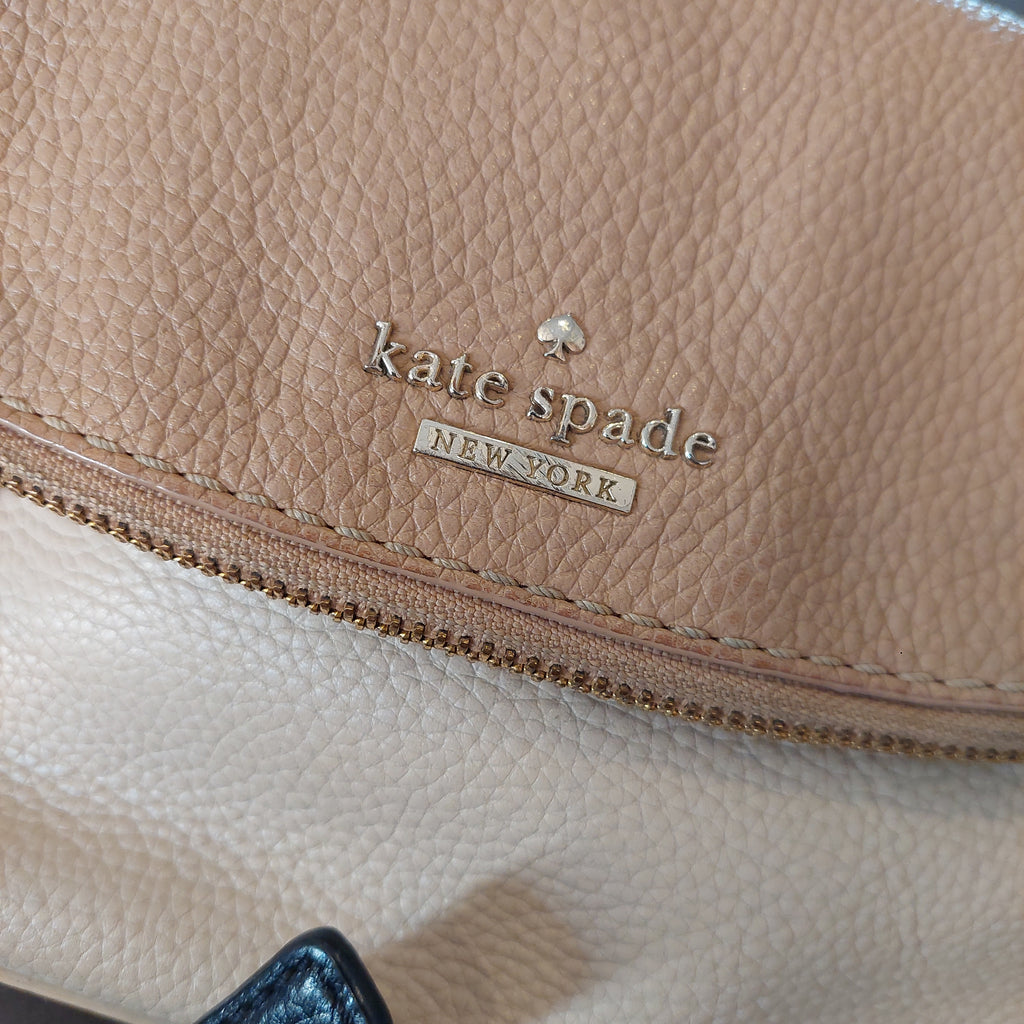 Kate Spade Beige & Tan Pebbled Leather Crossbody Bag | Pre Loved |