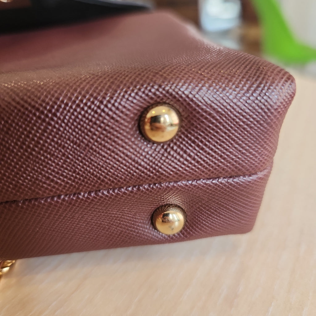 DUNE Burgundy Glitter Flap Mini Bag | Pre Loved |