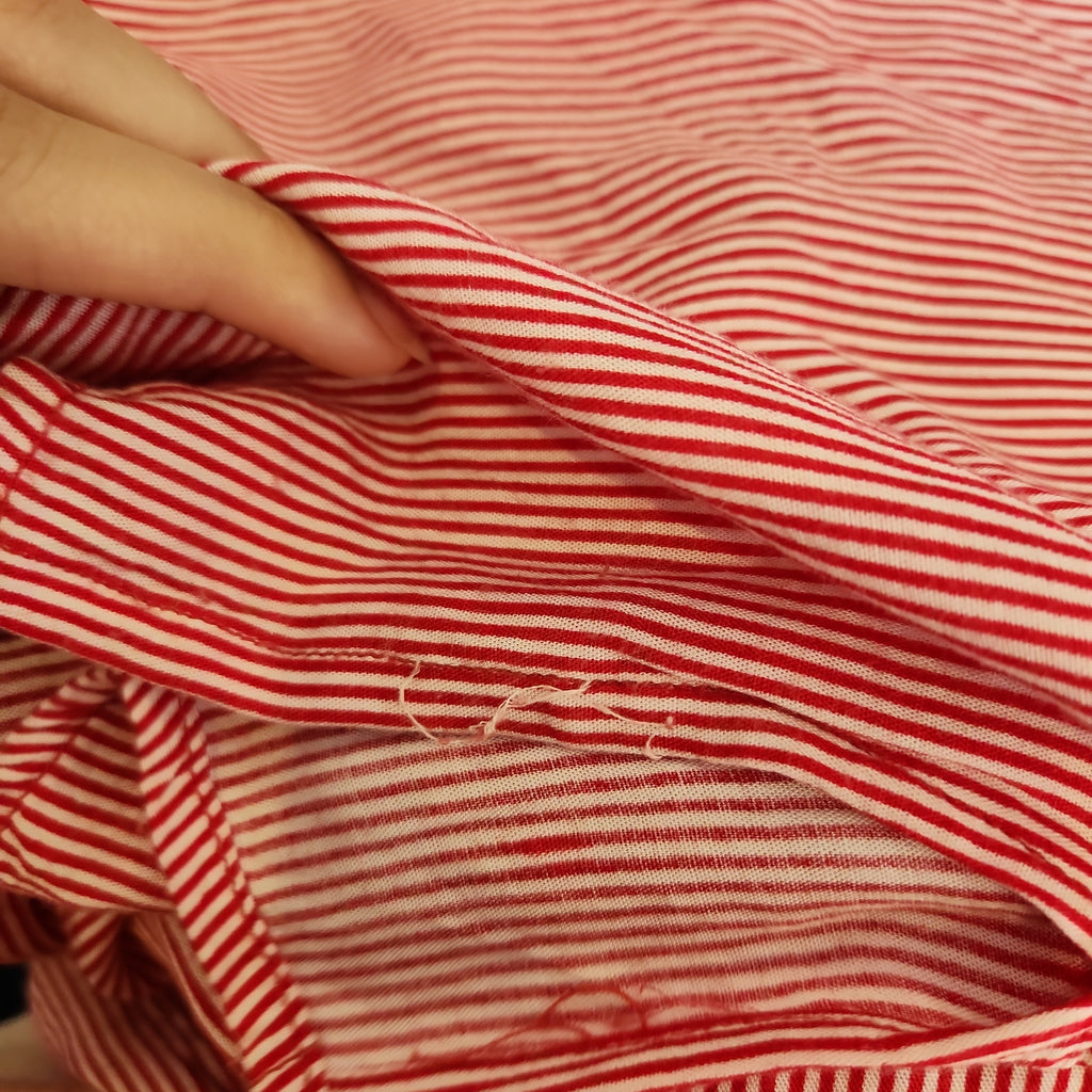 Stradivarious Red & White Striped Soft Collared Shirt | Pre Loved |