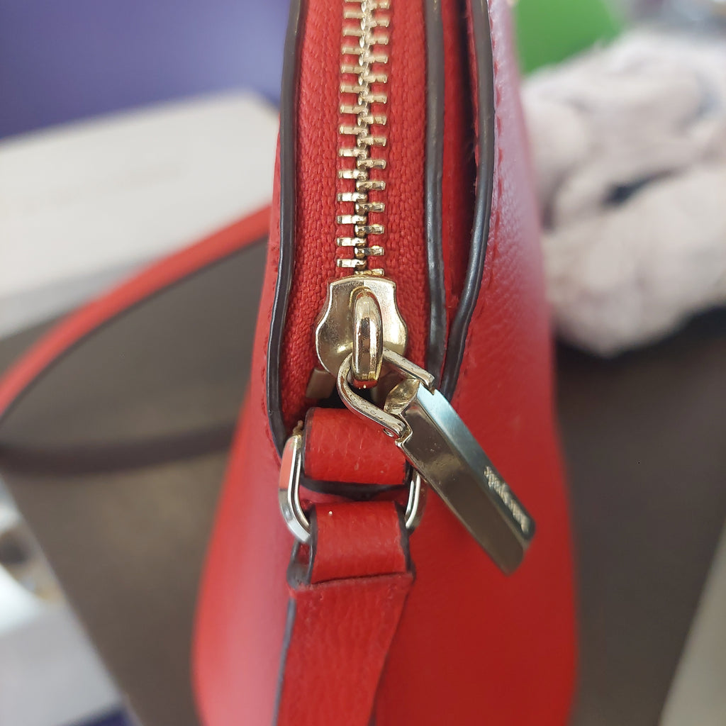 Kate Spade Red Leather DOME Crossbody Bag | Pre Loved |