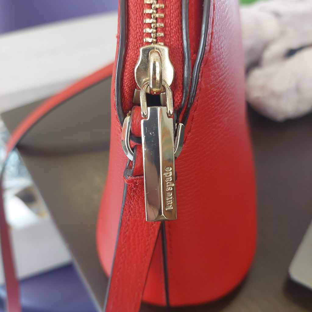 Kate Spade Red Leather DOME Crossbody Bag | Pre Loved |