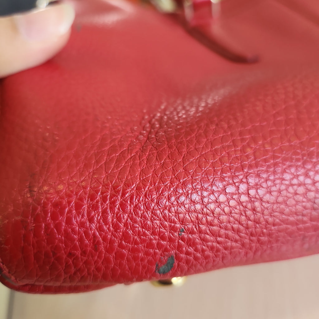 Coach Red Pebbled Leather Tote | Pre Loved |