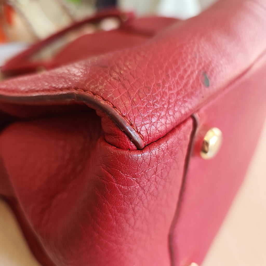 Coach Red Pebbled Leather Tote | Pre Loved |