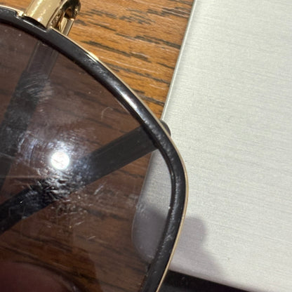 Tory Burch Gold Black Gradient Grey Square Sunglasses | Pre Loved |