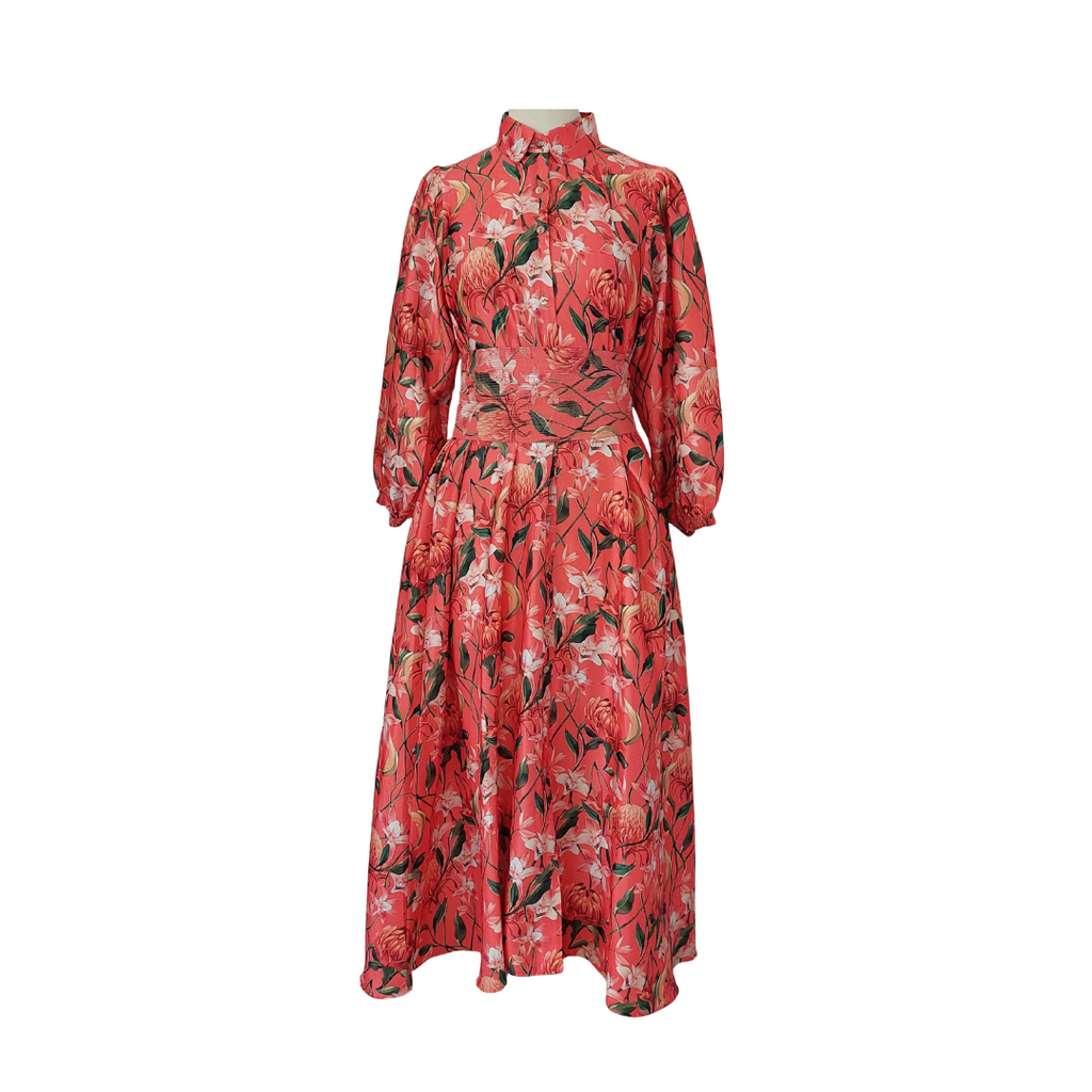 Fatima Habib Orange Button Down Belted Dress | Gently used |