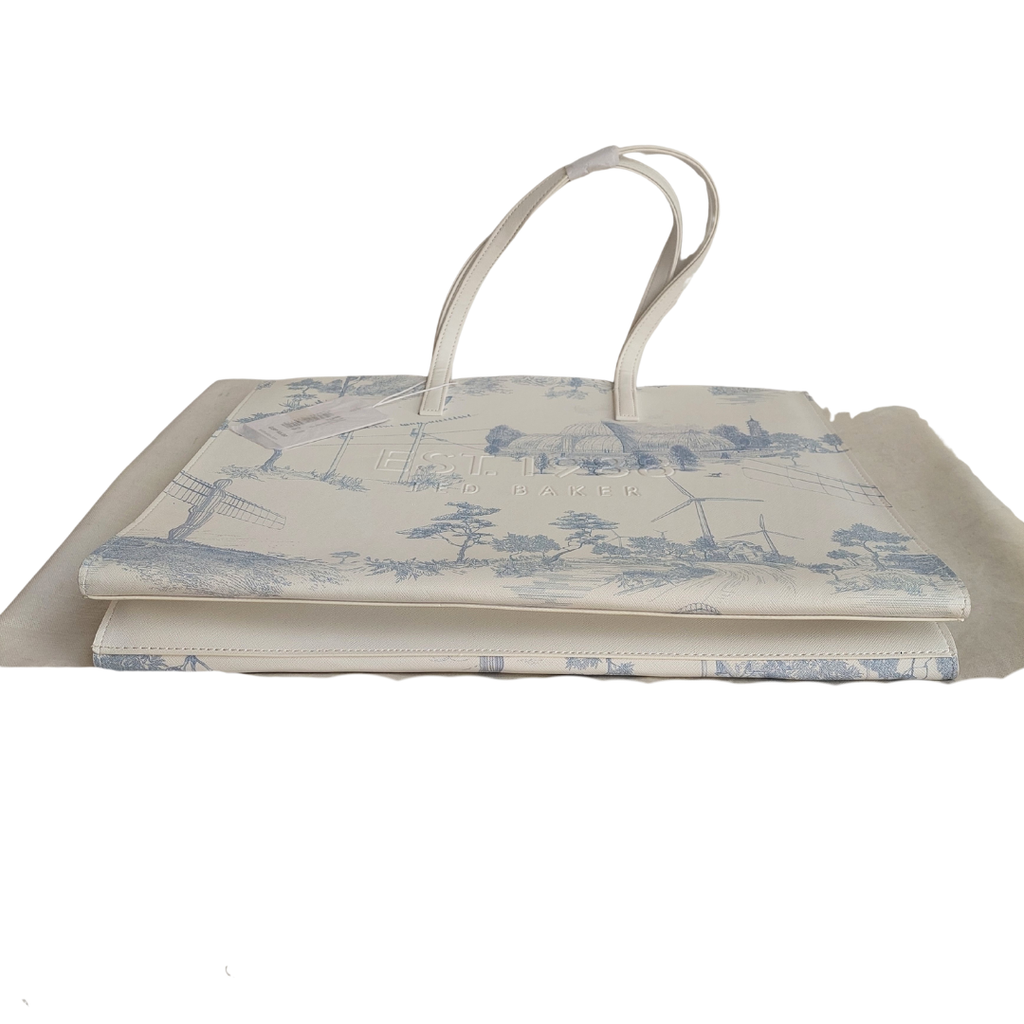 Ted Baker White & Blue New Romantic East West Icon Tote Bag | Brand New |