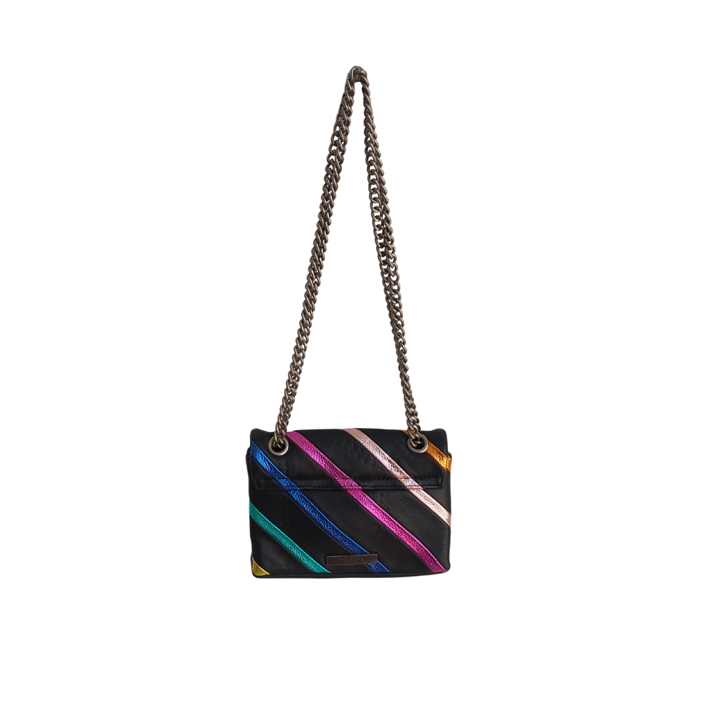 Kurt Geiger Black Leather Mini Kensington Rainbow Bag | Pre Loved |
