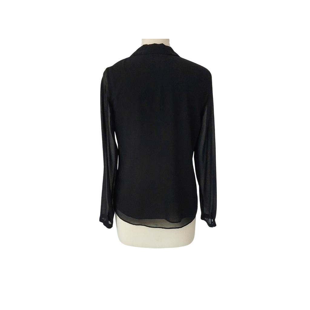 Armani Exchange Black Layered Soft Collared Top | Gently Used |