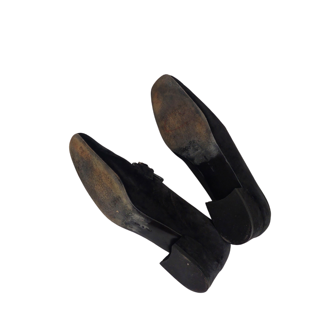 Salvatore Ferragamo 'Dilett' Black Velvet Loafers | Gently Used |