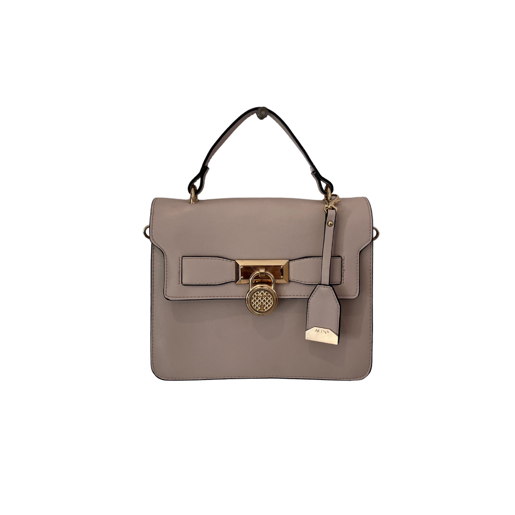 ALDO Taupe Lock detail Top Handle Bag | Pre Loved |