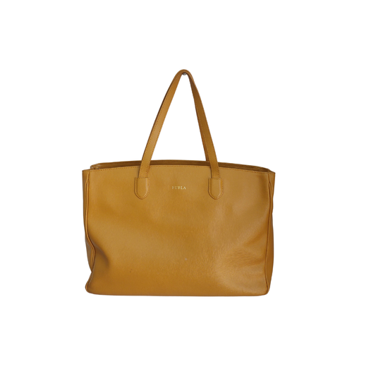 Furla Mustard Leather Shoulder Bag | Pre Loved |