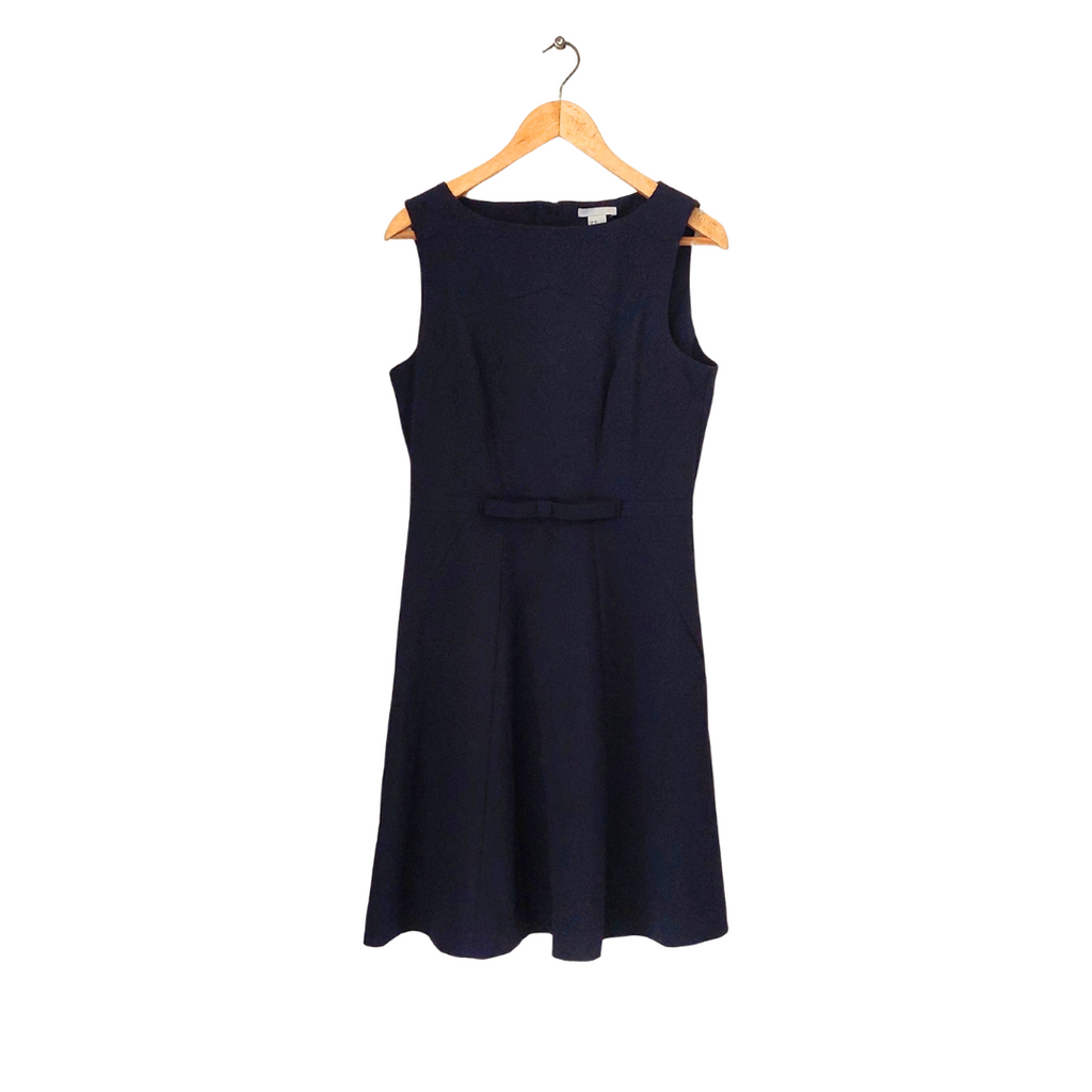 H&M Navy Bow Sleeveless Knee Length Dress | Pre Loved |