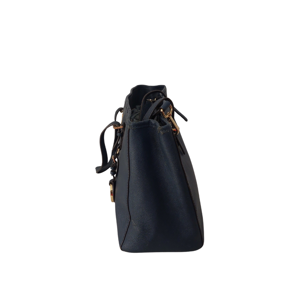 Michael Kors Navy Leather Handbag | Pre Loved |
